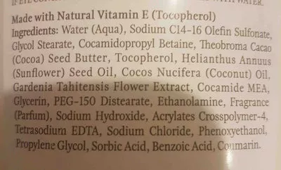 Lista de ingredientes del producto palmers coconut oil formula  