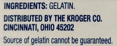 Lista de ingredientes del producto Gelatin Kroger, The Kroger Co. 8 oz