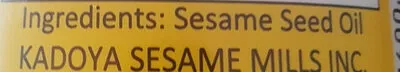 Liste des ingrédients du produit Pure Sesame Oil Kadoya Sesame Mills Inc 436 ml