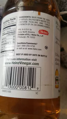 Lista de ingredientes del producto Vinegar Heinz 1