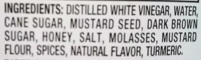 List of product ingredients Mustard Heinz 