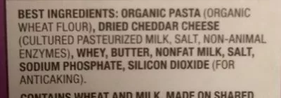 Liste des ingrédients du produit Macaroni and cheese Annie's 