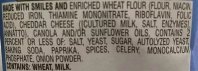 Liste des ingrédients du produit Pepperidge farm crackers cheddar pepperidge farm 204 g