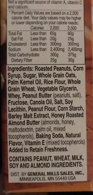 List of product ingredients Nature Valley Peanut Sweet and Salty granola bars Nature Valley 35 g