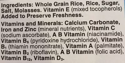 Liste des ingrédients du produit Chex rice General Mills 510g