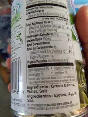List of product ingredients green giant cut green beans Green Giant 
