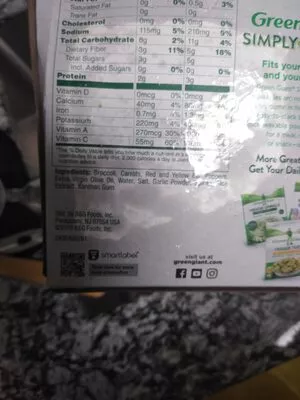 List of product ingredients Green Giant Green Giant 