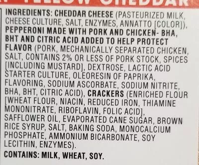 Liste des ingrédients du produit cracker barrel Heinz,  Kraft 