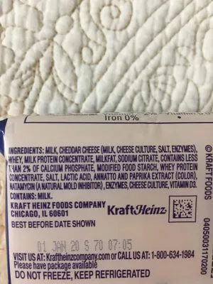 List of product ingredients Kraft singles Heinz 