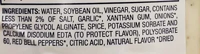 Lista de ingredientes del producto Creamy Itlian dressing Kraft 