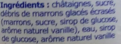 Lista de ingredientes del producto Crème de marrons de l'Ardèche Clément Faugier 250 g