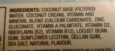 Lista de ingredientes del producto Unsweetened Coconut Original SILK 1.89 Litre