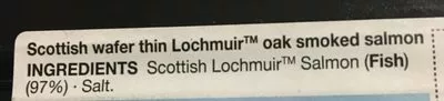 Liste des ingrédients du produit Scottish lochmur wafer thin oak smoked salmon  