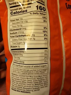 List of product ingredients Cheetos fritolay,  Frito Lay 