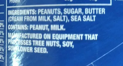 Liste des ingrédients du produit Peanuts Kraft Foods 283 g