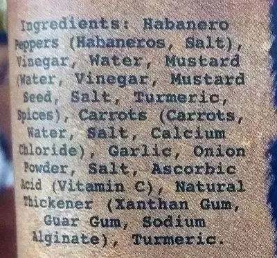 List of product ingredients Pain is Good Original Juan Specialty Foods Inc 198 g