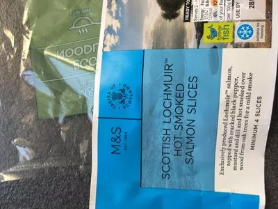 Liste des ingrédients du produit Scottish lochmuir hot smoked salmon slices Marks & Spencer 
