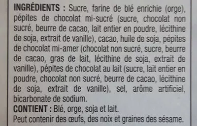Lista de ingredientes del producto Mélanges à gâteaux trois chocolats ghirardelli 2.83 kg