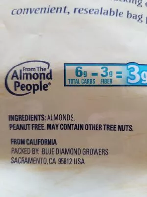 List of product ingredients  blue diamond almonds 