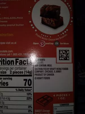 Liste des ingrédients du produit Baker's unsweetened chocolate Baker's,  Kraft Foods 