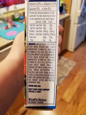 Lista de ingredientes del producto shake n bake Kraft, Heinz 