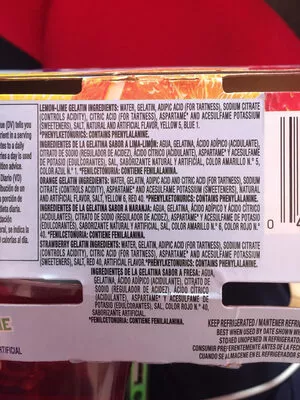 Liste des ingrédients du produit Kool-Aid sugar free Heinz 