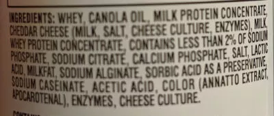 Lista de ingredientes del producto Cheddar cheese snack, cheddar Kraft Foods 