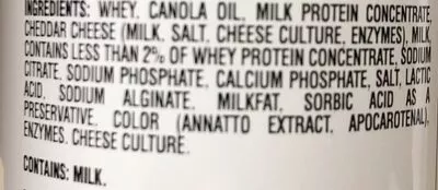 Liste des ingrédients du produit Pasteurized cheese snack Kraft Foods 