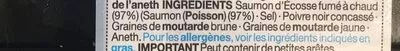 List of product ingredients Saumon fumé avec du poivre  