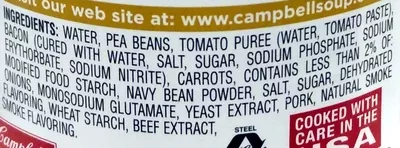 Liste des ingrédients du produit Bean with Bacon Campbell's 