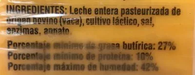 List of product ingredients Queso cheddar suave Joseph Farms 226 g