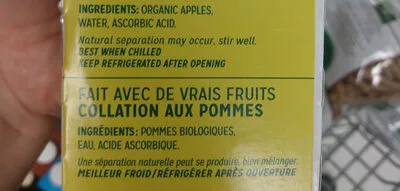 List of product ingredients Compote de pommes  6 x 113 g
