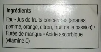 List of product ingredients Mélange de jus tropical Compliments 1 L
