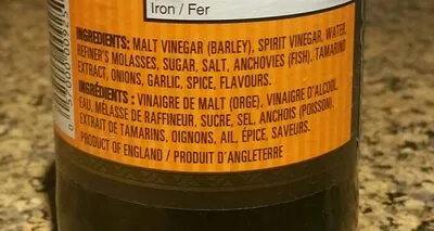 List of product ingredients Sauce Worcestershire  