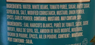 Lista de ingredientes del producto Fèves bien mijotées Heinz 398 mL