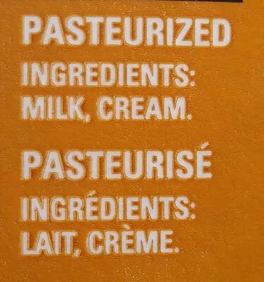 List of product ingredients half & half cream hewitt's 1l