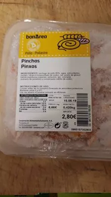 Lista de ingredientes del producto Pinchos Bonarea 
