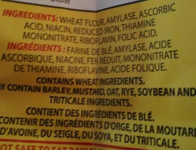 List of product ingredients Farine Robin Hood 2,5 kg