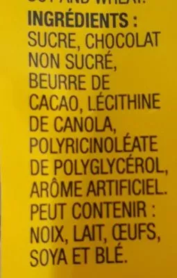 List of product ingredients Chocolat noir 40% no name 100 g