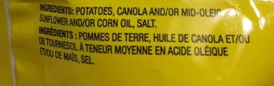 List of product ingredients Regular Ripple Cut Potato Chips Sans Nom, No Name 200 g