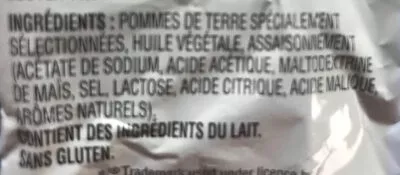 List of product ingredients Sel et vinaigre Lay’s 40g