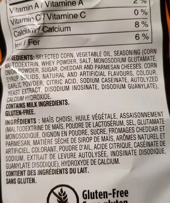 Liste des ingrédients du produit doritos fromage mordant doritos 80 g