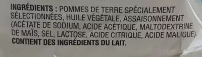 List of product ingredients Ondulées Sel et Vinaigre Lay's 
