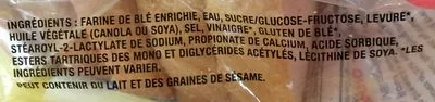 List of product ingredients Classico - Pain blanc tranché Villagio 675 g
