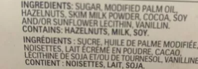 List of product ingredients Nutella Ferrero 1 kg
