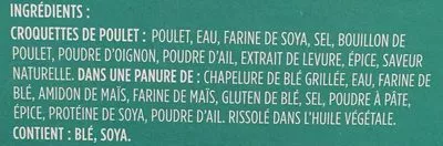 Liste des ingrédients du produit Croquette de poulet Maple Leaf 
