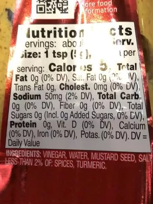 Lista de ingredientes del producto Spicy brown mustard Gulden's 12 oz (340 g)