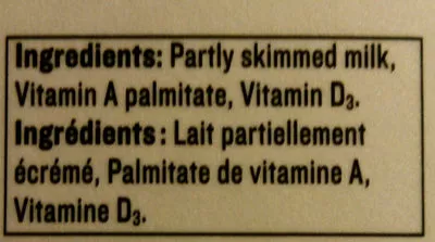 List of product ingredients Lait Partiellement écrémé 2 % m.g. Natrel 