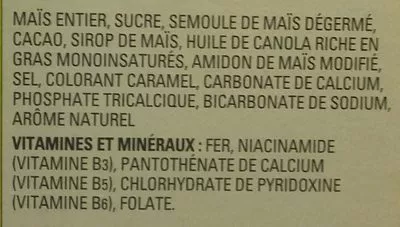 Lista de ingredientes del producto Céréales Nesquik nestle 600 g