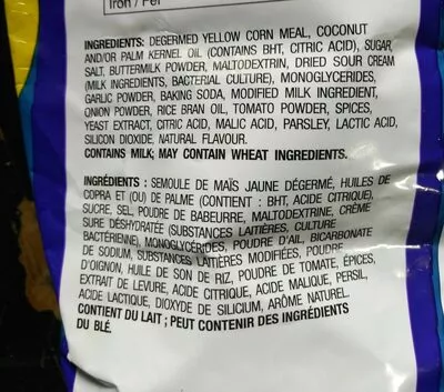 List of product ingredients Bugles Ranch General Mills 213 g